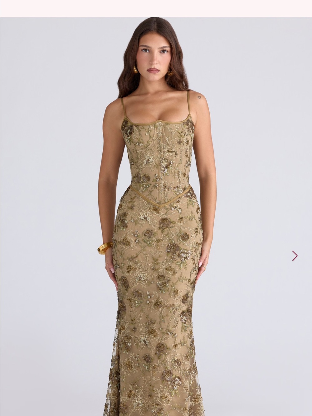 House of CB Gold Embellished Maxi Dress